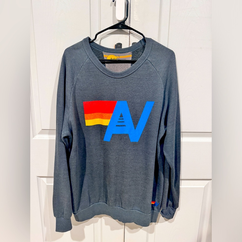 Aviator Nation AV Logo Sweatshirt Navy Unisex Large